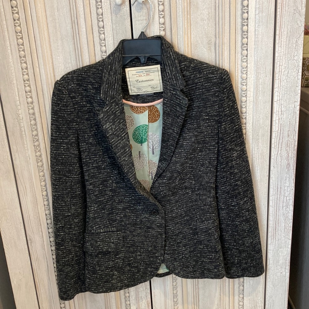 Black and white blazer